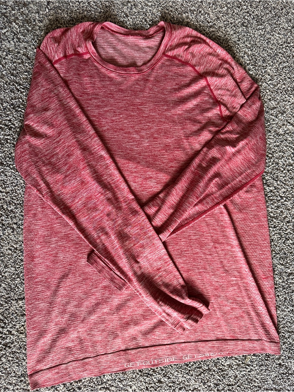 lululemon athletica Long Sleeve Heathered red Performance Tee